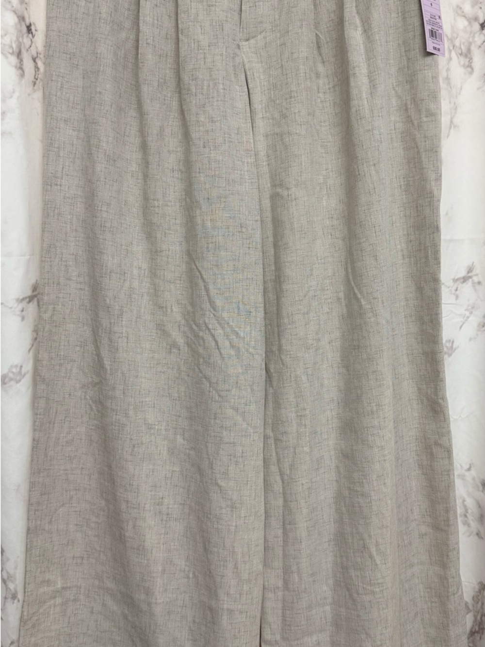 Target Beige Linen-Texture Pants